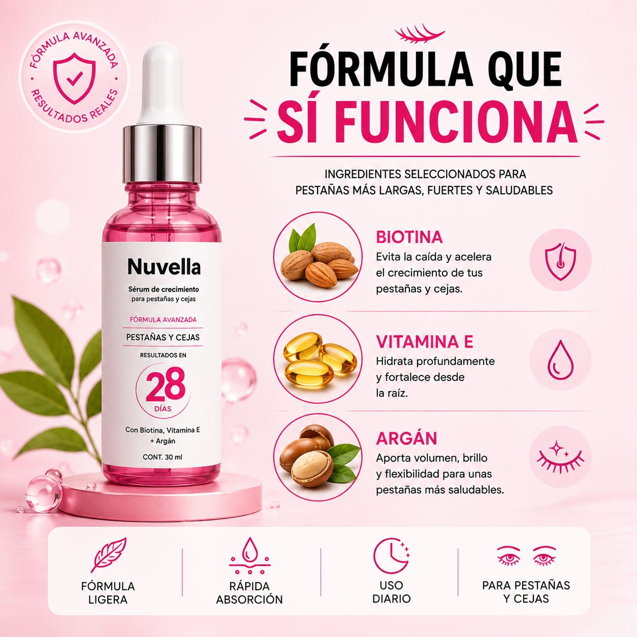 NUVELLA - SERUM DE PESTAÑAS Y CEJAS