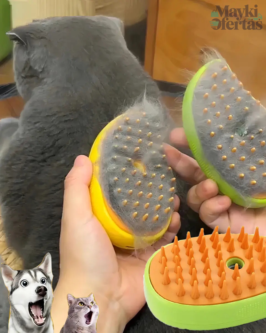 CEPILLO DE VAPOR PARA MASCOTAS 3 EN 1
